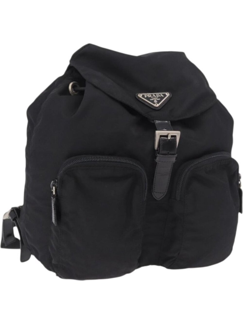PRADA Backpack Nylon Black Silver